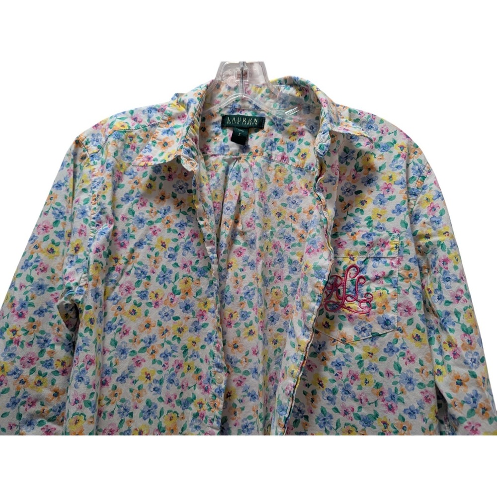 Lauren Ralph‎ Lauren Sleep shirt Nightgown Small floral pink blue yellow
